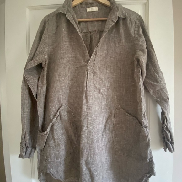 CP Shades Dresses & Skirts - CP Shades Long Sleeve Tunic Gingham Shirt Dress